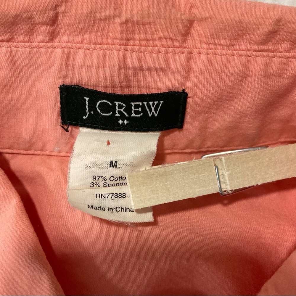 J.‎ Crew Coral Button Down Shirt | 3/4 Sleeves | Stretch Cotton - Picture 5 of 10